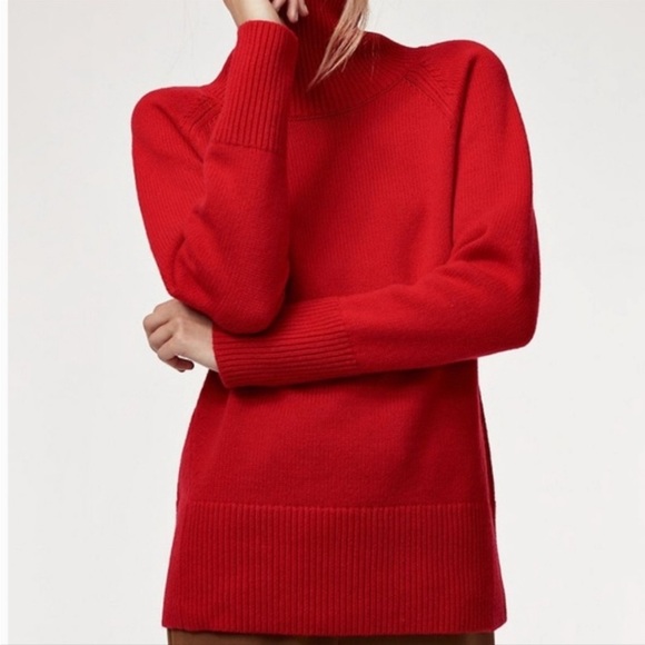 Aritzia Sweaters - Aritzia Babaton Nicolas Red Wool Knit Turtleneck Sweater